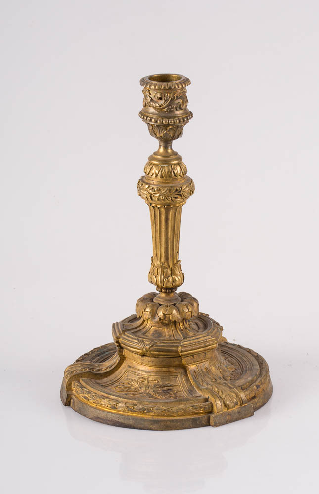 Подсвечник из бронзы и литья в позолоте, XVIII век