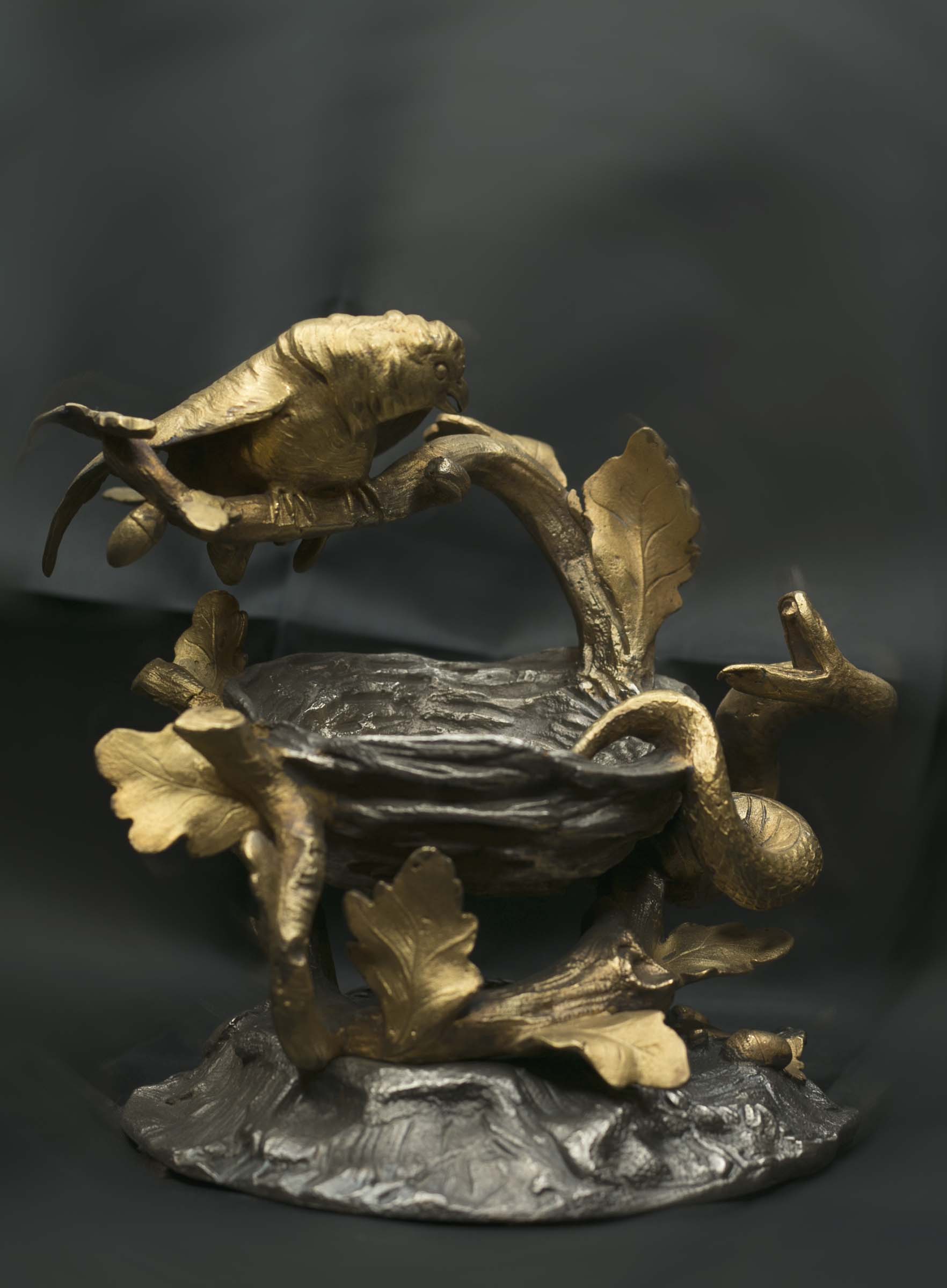 Скульптура «Гнездо» из бронзы, Франция, 19 век